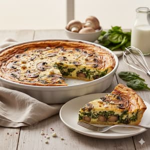Crustless Spinach Mushroom Quiche