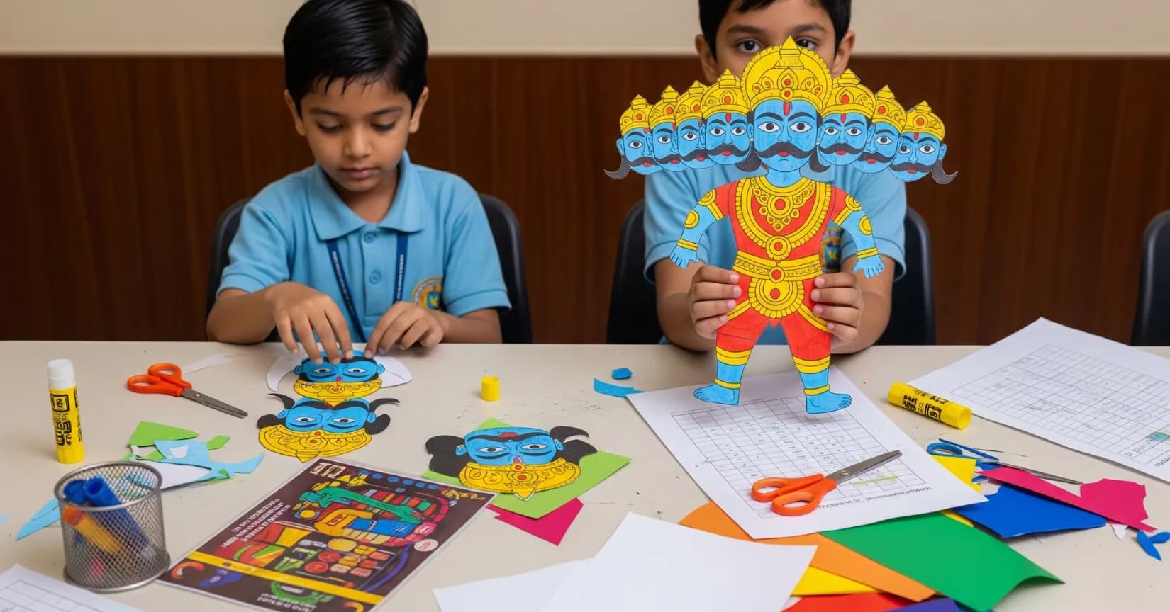 Conquer Your Own 10-Headed Ravana: A Fun Dussehra Craft for Kids